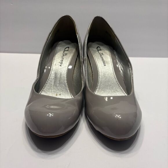 CL by Laundry Nima Patent Wedge Pump Grey Slip On 2.75” Heel Size 7.5 - Picture 5 of 16